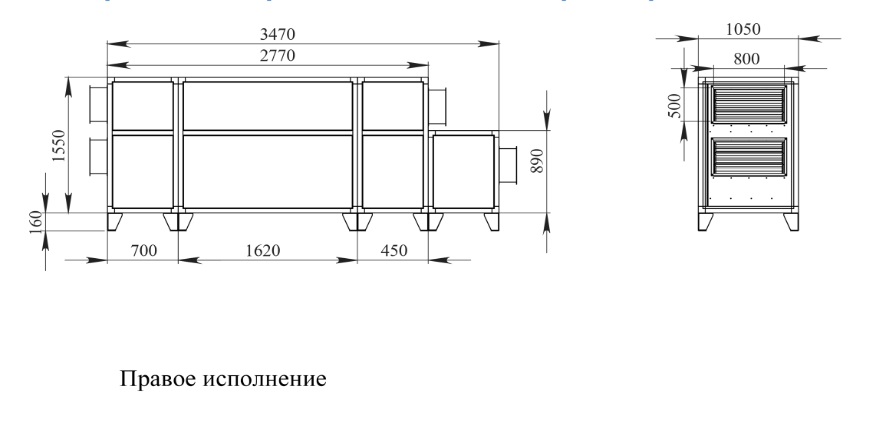 Габаритные и присоединительные размеры 4500 Lux RP PB